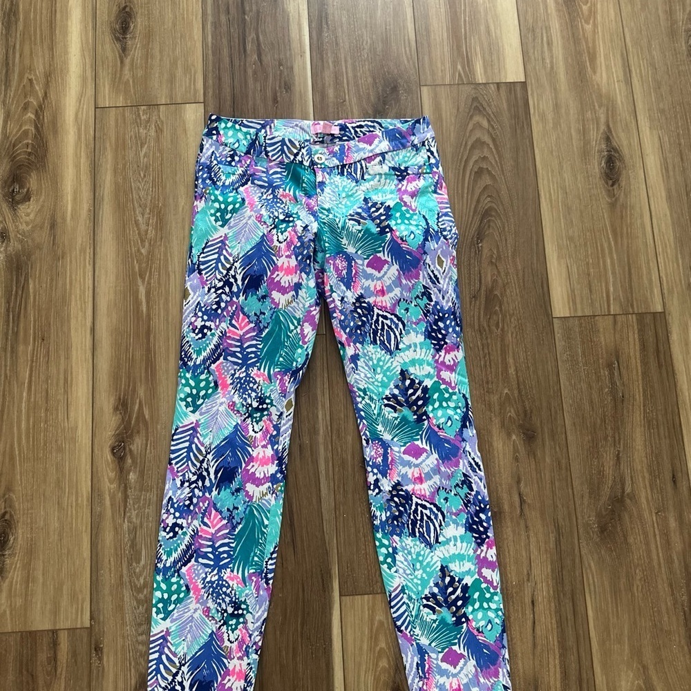 Lilly Pulitzer women’s quill out Kelly ankle pants size 2 - Picture 2 of 5